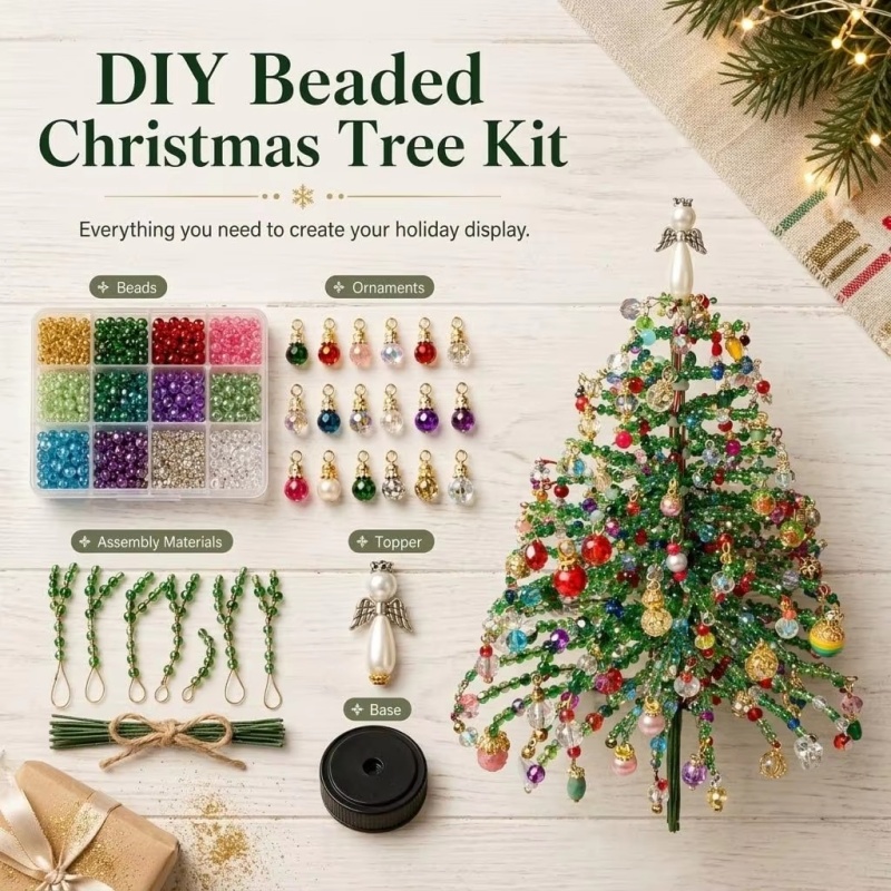DIY Beaded Christmas Tree Kit  - Home Decor Lighting Tree recension och pris