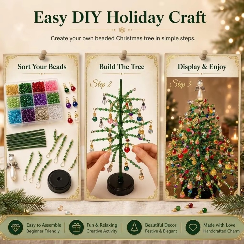 DIY Beaded Christmas Tree Kit  - Home Decor Lighting Tree recension och pris