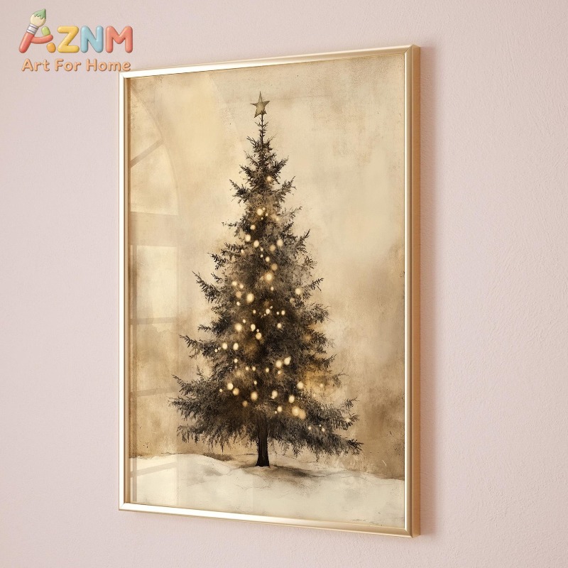 Aged Vintage Christmas Tree St - Home Decor Lighting Tree recension och pris