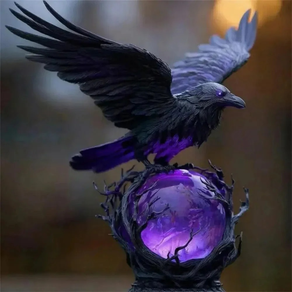 Gothic Raven LED Lamp Sculptur - Unique Lighting Decor recension och pris