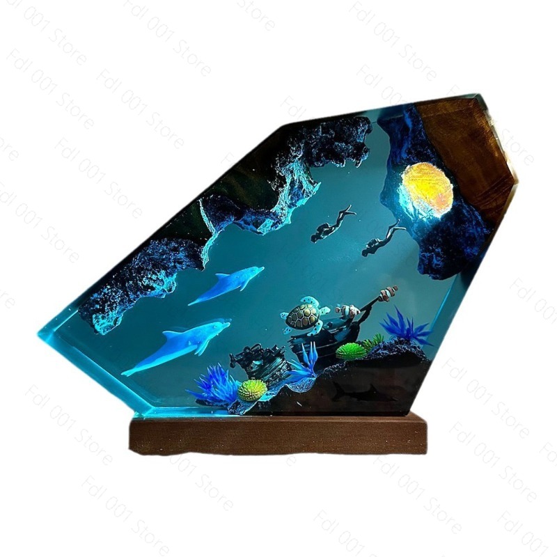 Dolphin and Turtle Resin Night - Unique Lighting Decor recension och pris