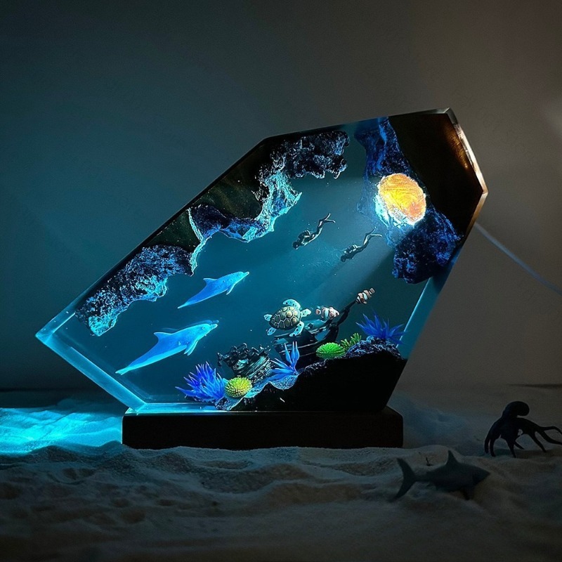Dolphin and Turtle Resin Night - Unique Lighting Decor recension och pris