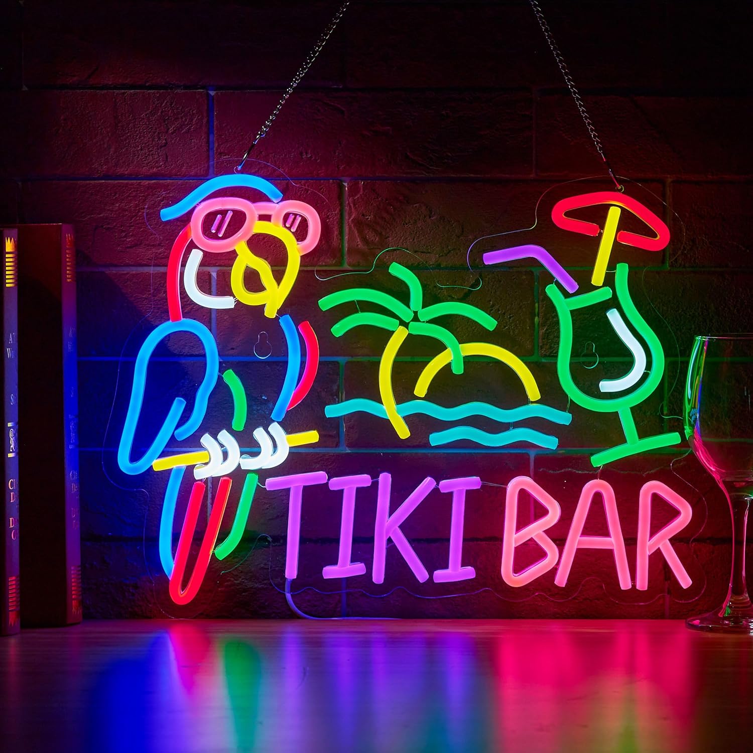 Tiki Bar Parrot Palm Tree Neon - Lighting Tree Decor recension och pris